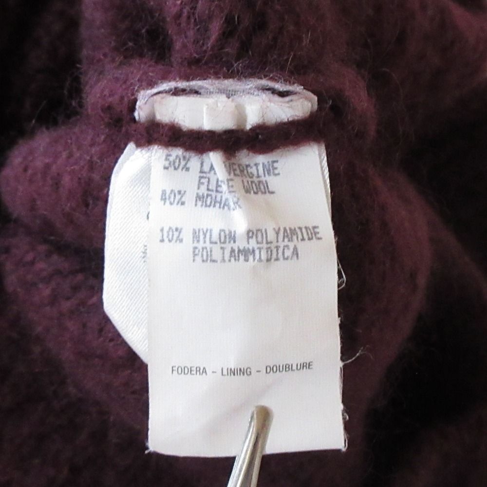 Gucci Tom Ford Era Wool Mohair Blend High Neck Short Sleeve Knit Sweater Bordeaux M — view 6
