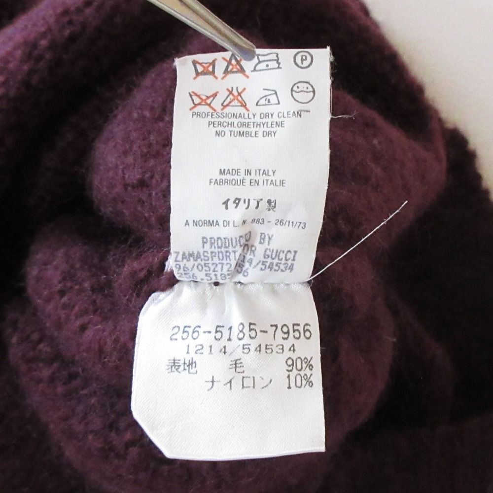 Gucci Tom Ford Era Wool Mohair Blend High Neck Short Sleeve Knit Sweater Bordeaux M — view 8