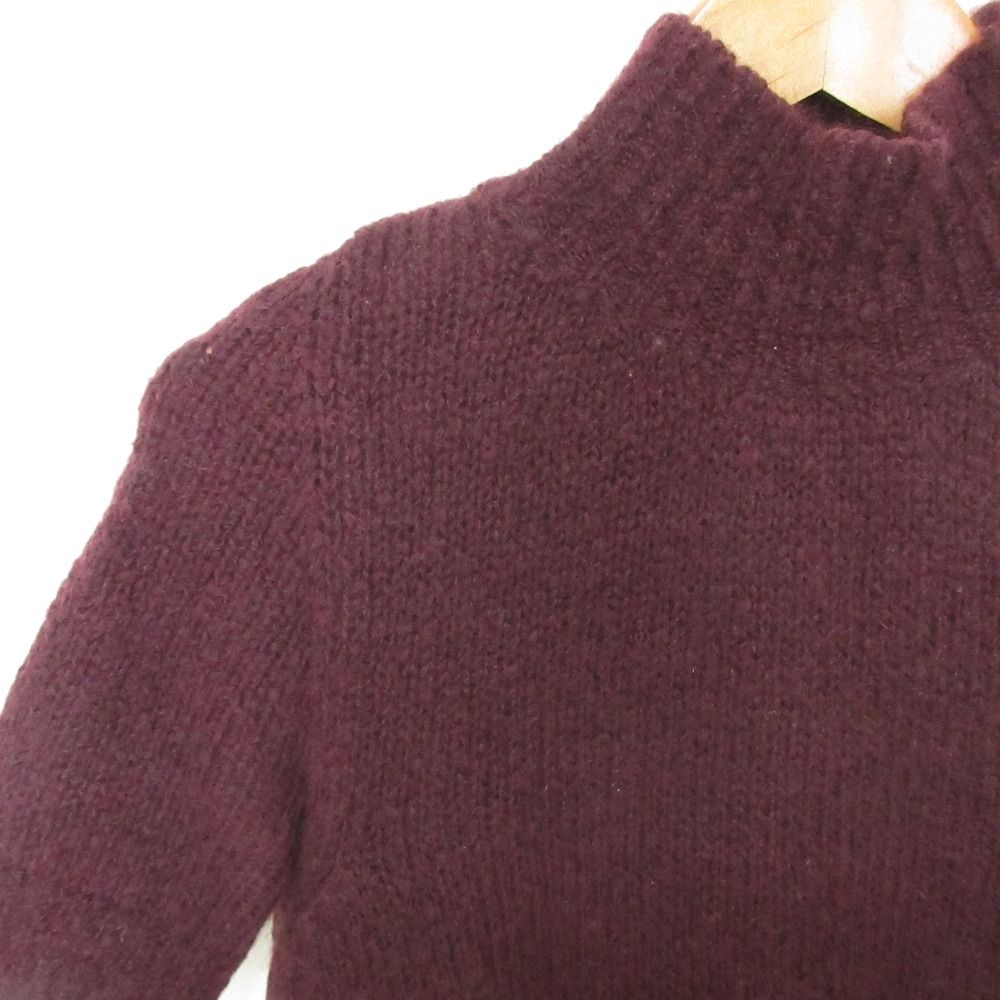 Gucci Tom Ford Era Wool Mohair Blend High Neck Short Sleeve Knit Sweater Bordeaux M — view 3
