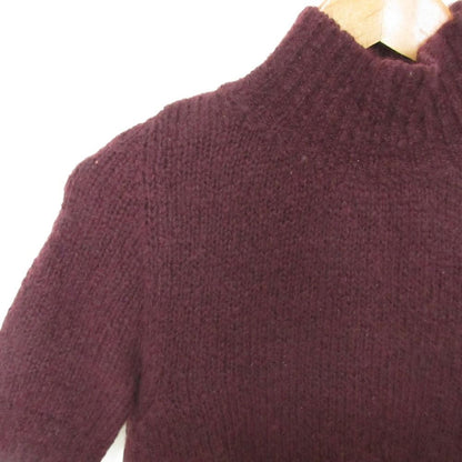 Gucci Tom Ford Era Wool Mohair Blend High Neck Short Sleeve Knit Sweater Bordeaux M — view 3