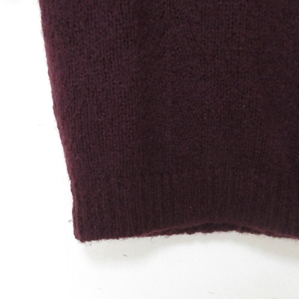 Gucci Tom Ford Era Wool Mohair Blend High Neck Short Sleeve Knit Sweater Bordeaux M — view 4