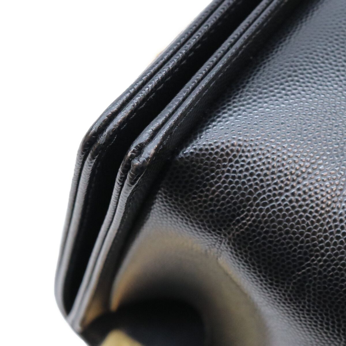 Chanel Black Caviar Gold Boy 25 Bag — view 6