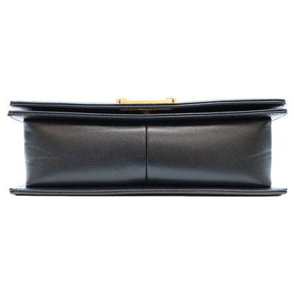 Chanel Black Caviar Gold Boy 25 Bag — view 5