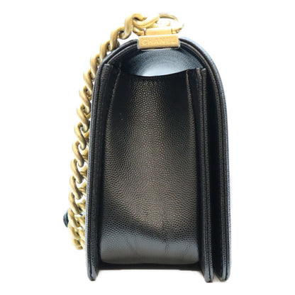 Chanel Black Caviar Gold Boy 25 Bag — view 4