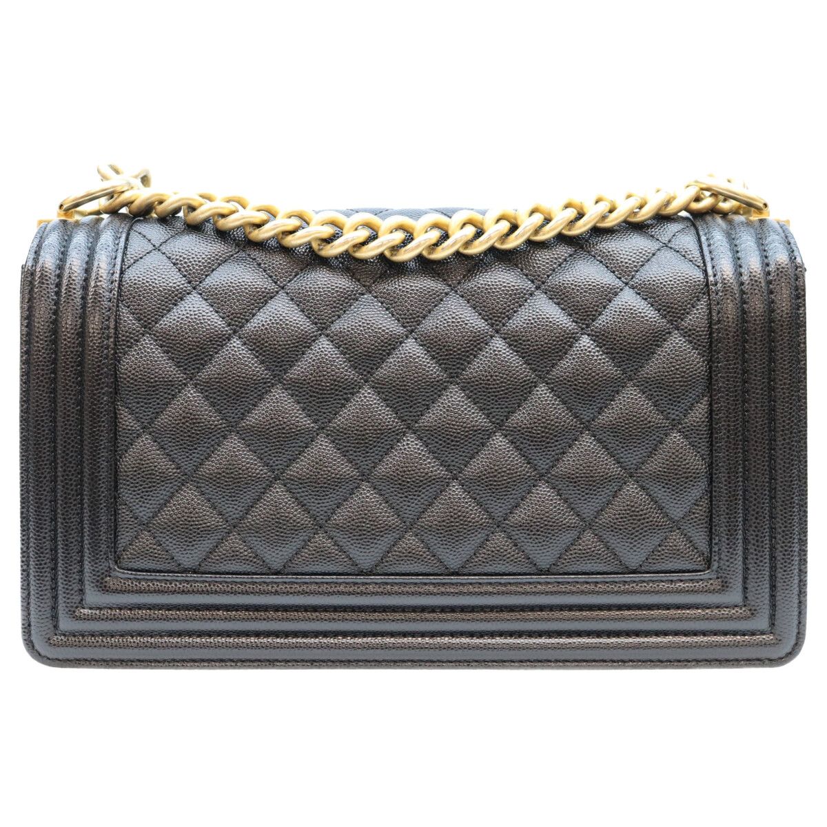 Chanel Black Caviar Gold Boy 25 Bag — view 3