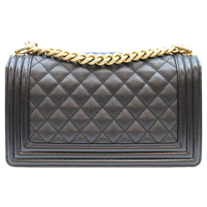 Chanel Black Caviar Gold Boy 25 Bag — view 3