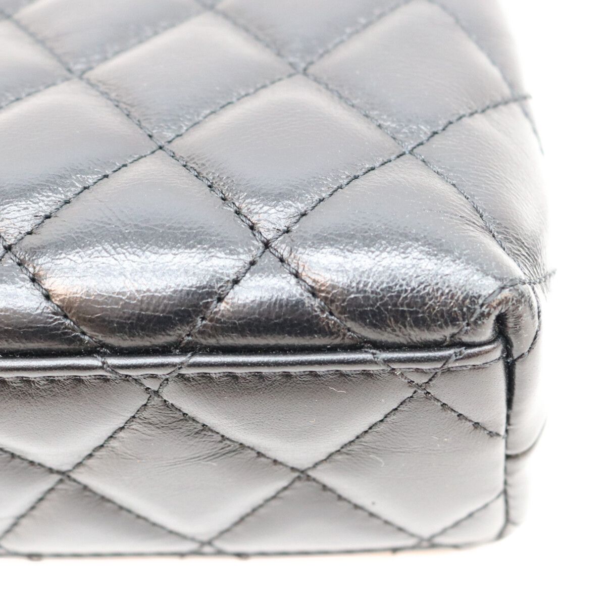 Chanel Black Calfskin Quilted Mini Shopping Shoulder Bag — view 7