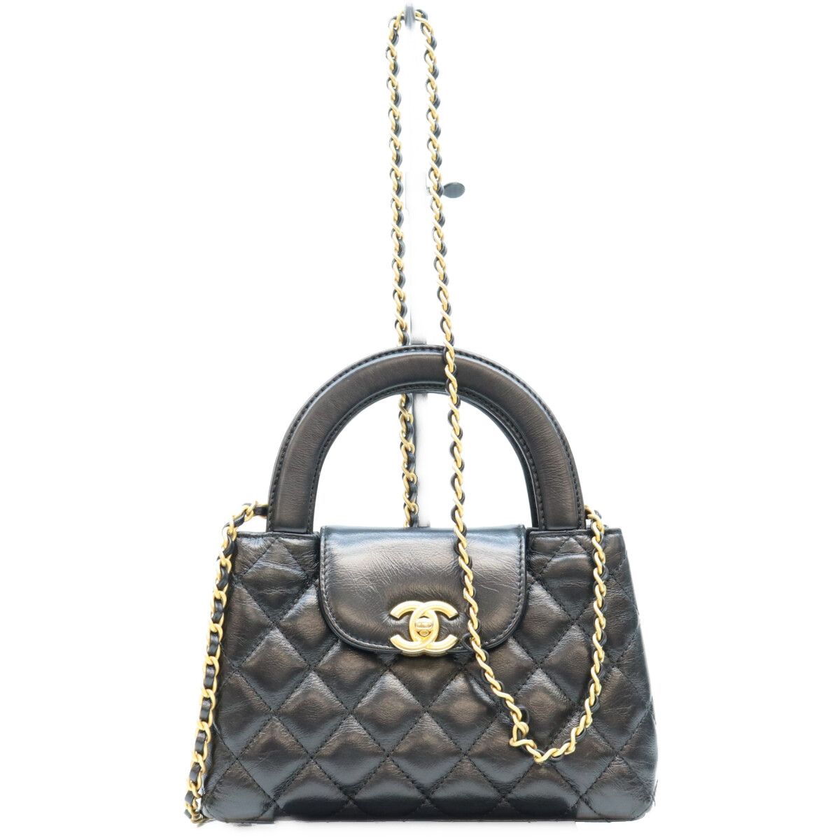 Chanel Black Calfskin Quilted Mini Shopping Shoulder Bag