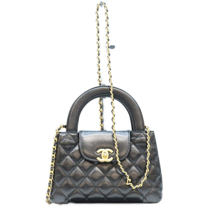 Chanel Black Calfskin Quilted Mini Shopping Shoulder Bag