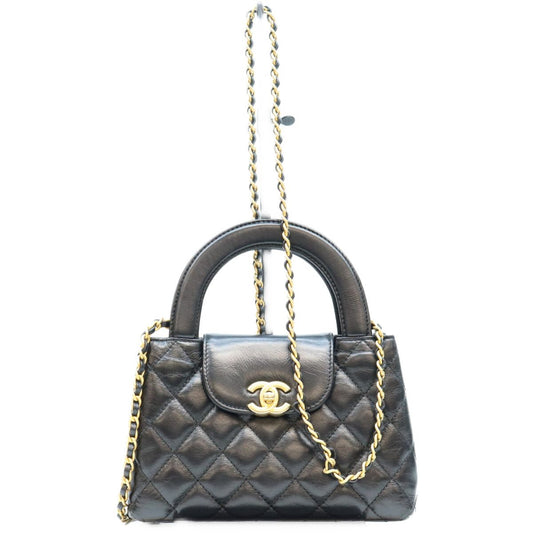 Chanel Black Calfskin Quilted Mini Shopping Shoulder Bag