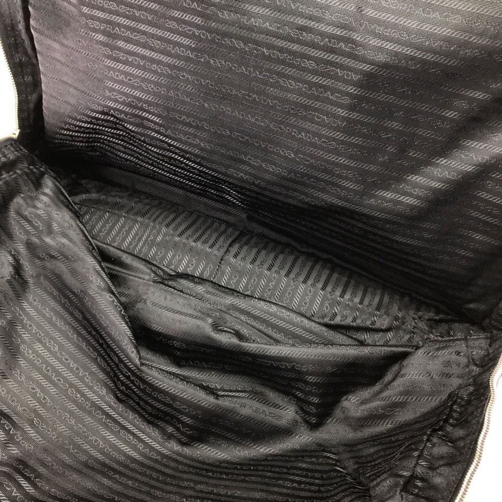 Prada Handle Vintage Nylon Leather Black Handbag — view 7