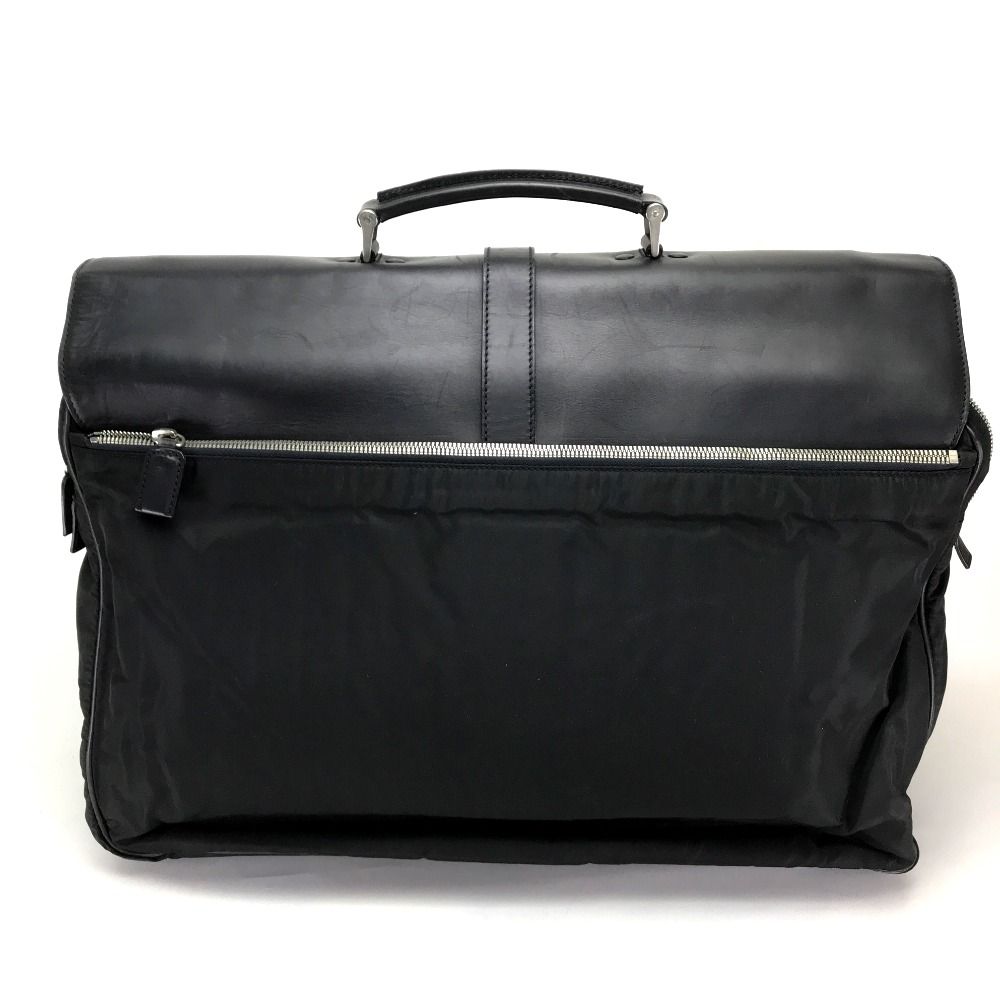Prada Handle Vintage Nylon Leather Black Handbag — view 2