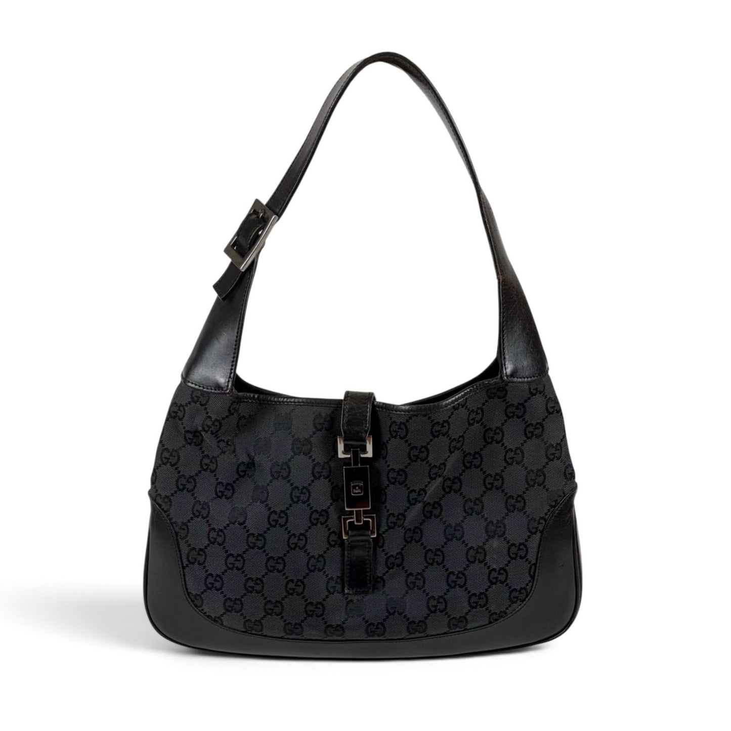 Gucci Jackie Hobo GG Canvas Black Line Shoulder Bag