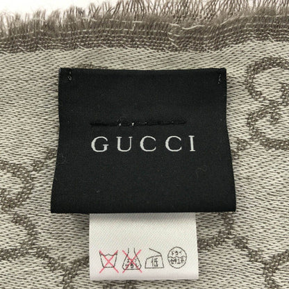 Gucci Wool Silk GG Shawl Gray Scarf — view 3