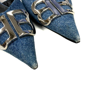 Balenciaga Denim Flat Pumps Indigo Blue — view 7