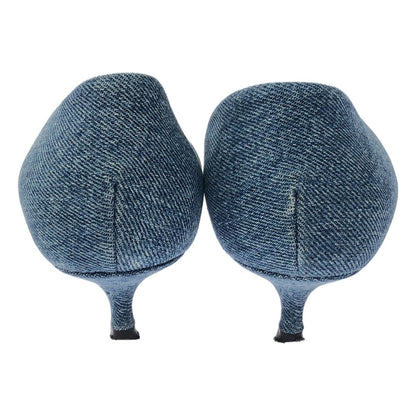 Balenciaga Denim Flat Pumps Indigo Blue — view 3