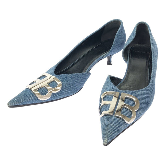 Balenciaga Denim Flat Pumps Indigo Blue