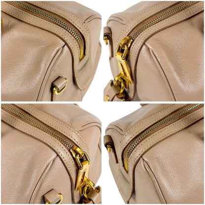 Prada Triangle Logo 2-Way Top Handle Trial Patch Top Satchel Saffiano Leather — view 4