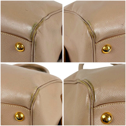 Prada Triangle Logo 2-Way Top Handle Trial Patch Top Satchel Saffiano Leather — view 5