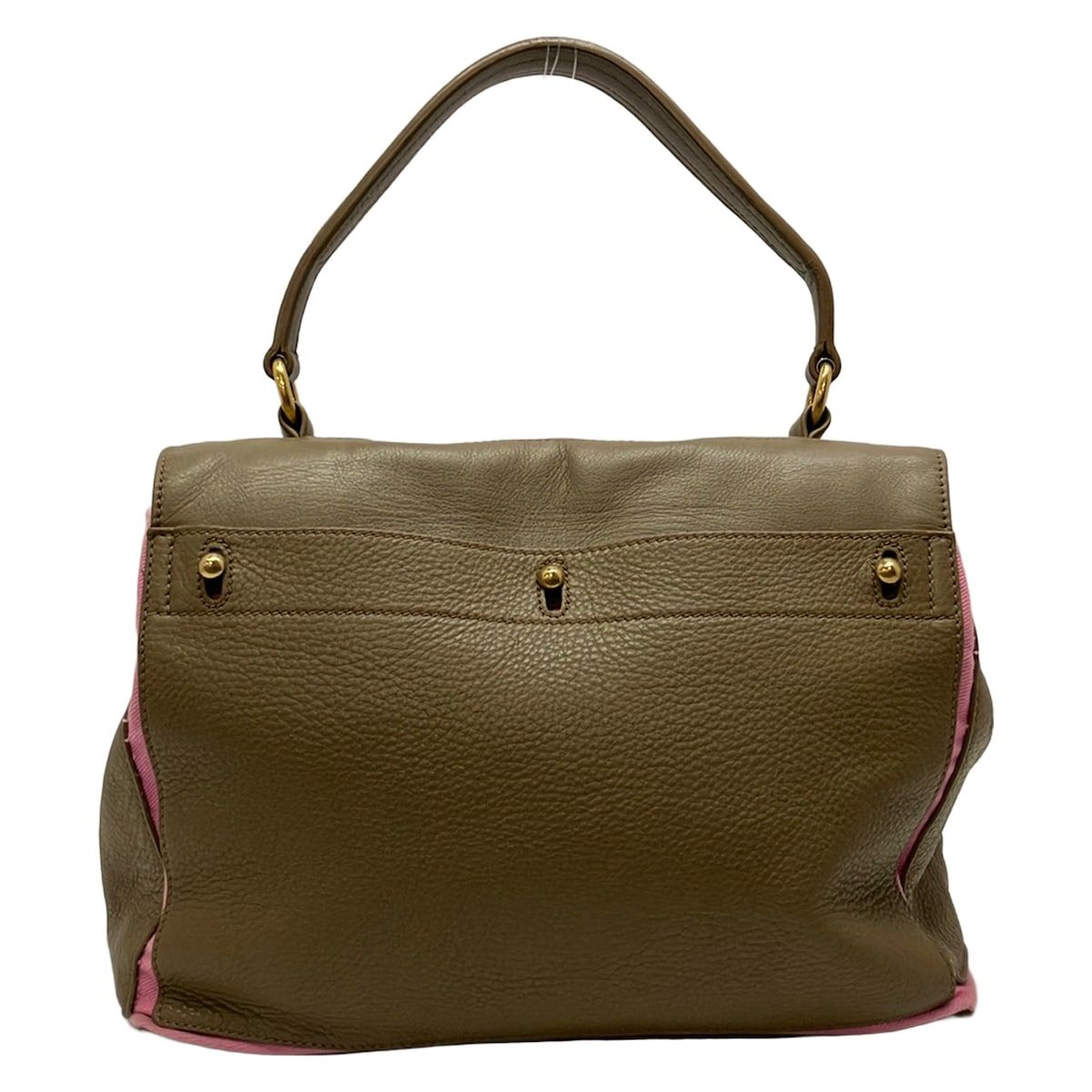 Saint Laurent Rive Gauche Handle Muse to Light Brown Leather Handbag — view 3
