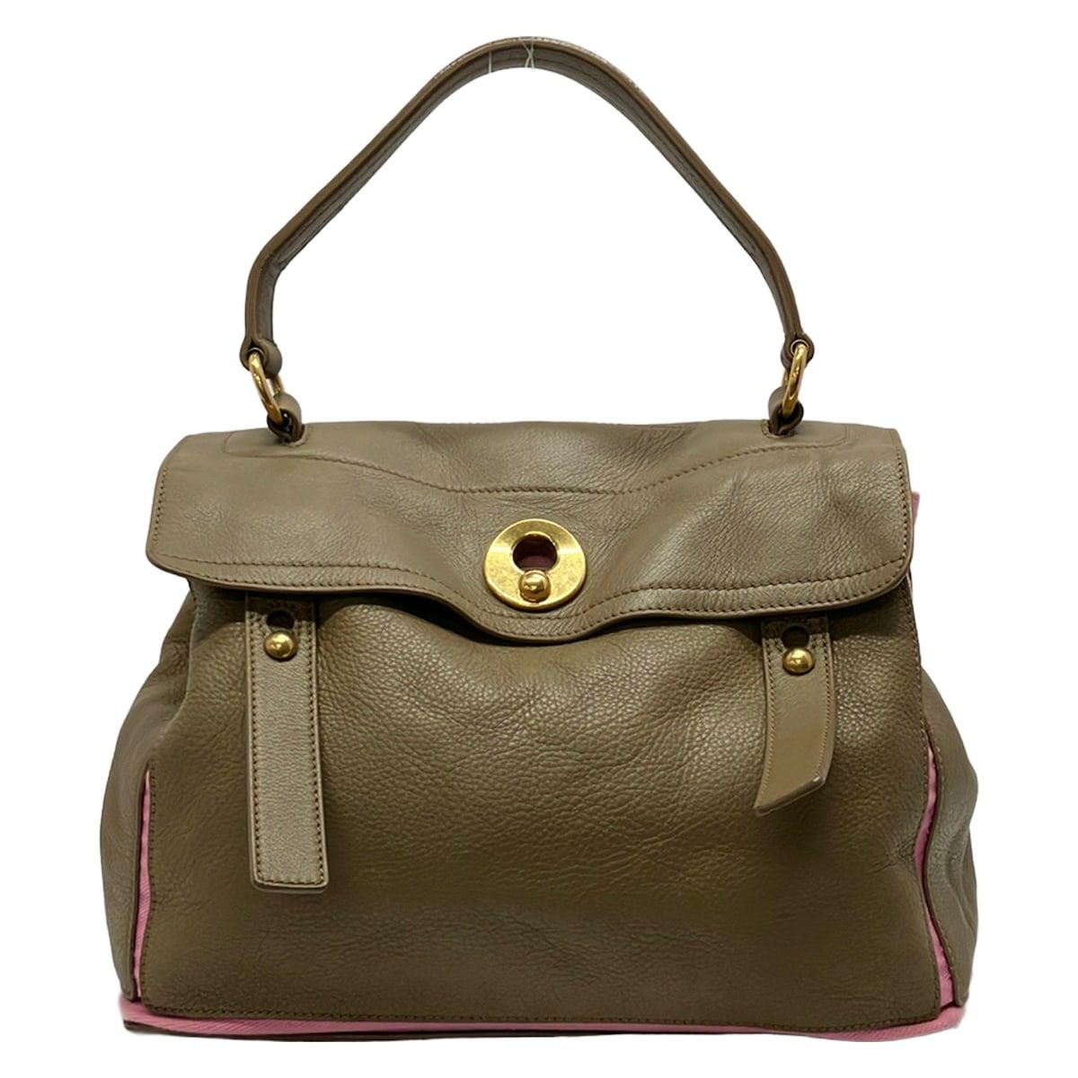 Saint Laurent Rive Gauche Handle Muse to Light Brown Leather Handbag