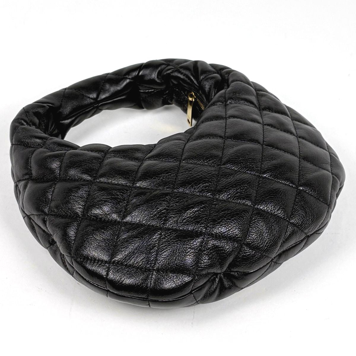 Saint Laurent Icarino Quilted Handle Leather Black Handbag — view 2