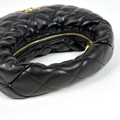 Saint Laurent Icarino Quilted Handle Leather Black Handbag — view 6