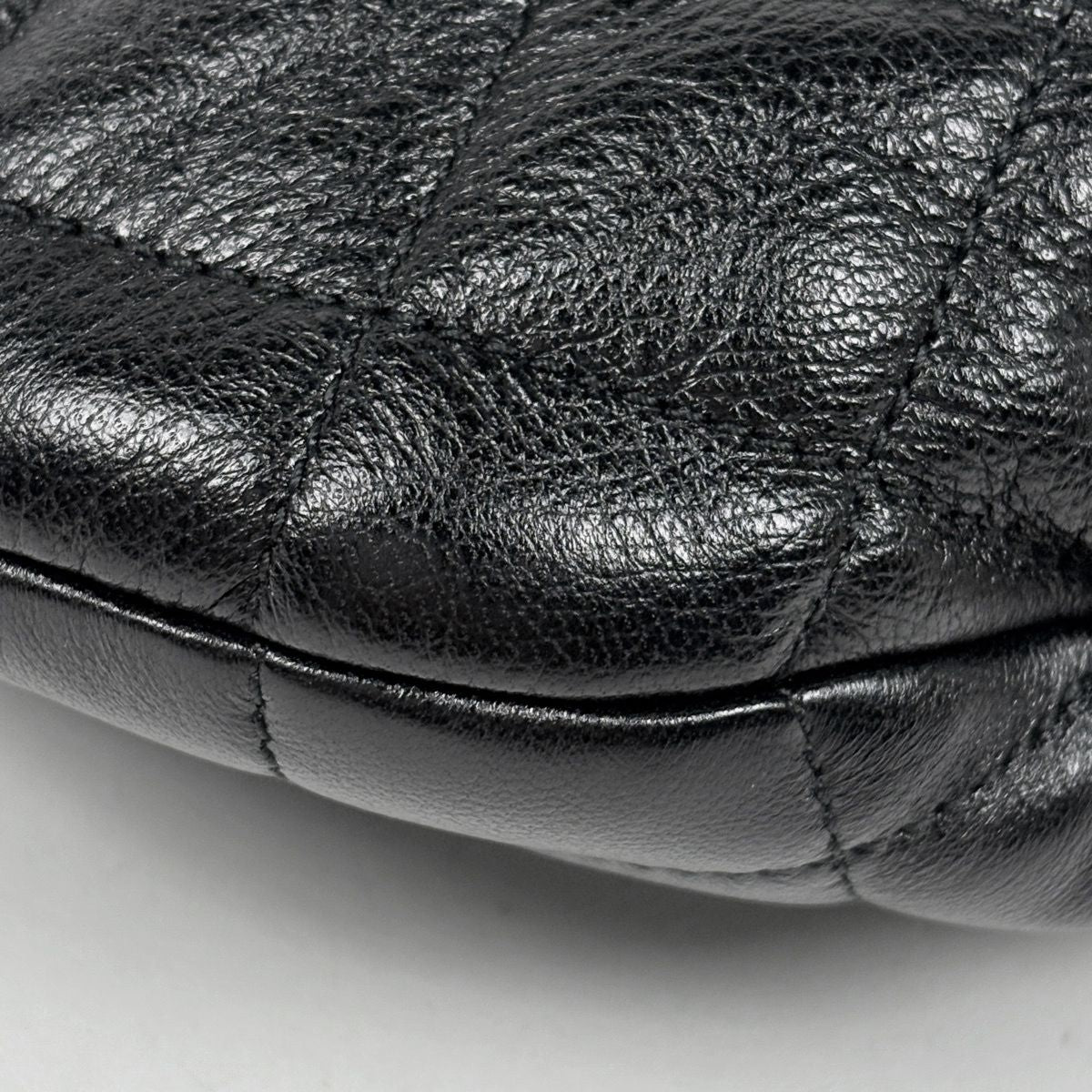Saint Laurent Icarino Quilted Handle Leather Black Handbag — view 3