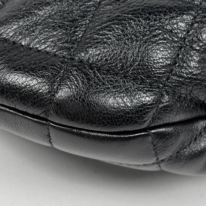 Saint Laurent Icarino Quilted Handle Leather Black Handbag — view 3