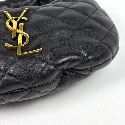 Saint Laurent Icarino Quilted Handle Leather Black Handbag — view 4