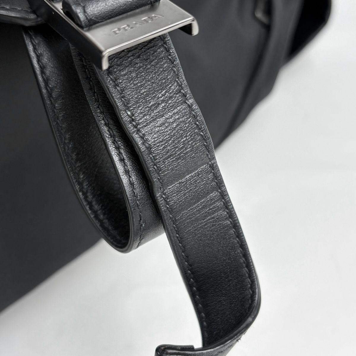 Prada Logo Backpack Tessuto Nylon Nero — view 5