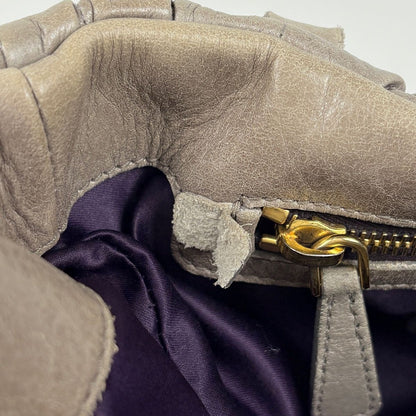 Miu Miu Matelasse Handle 2-Way Leather Gray Handbag — view 7