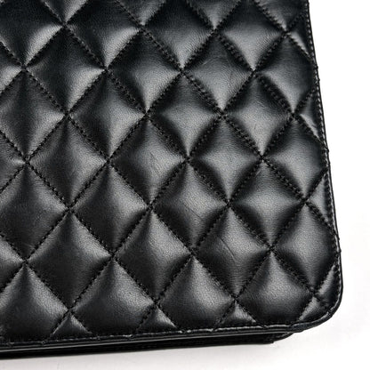 Chanel Quilted Single Flap Chain Shoulder Bag CC Logo Leather Black — view 5