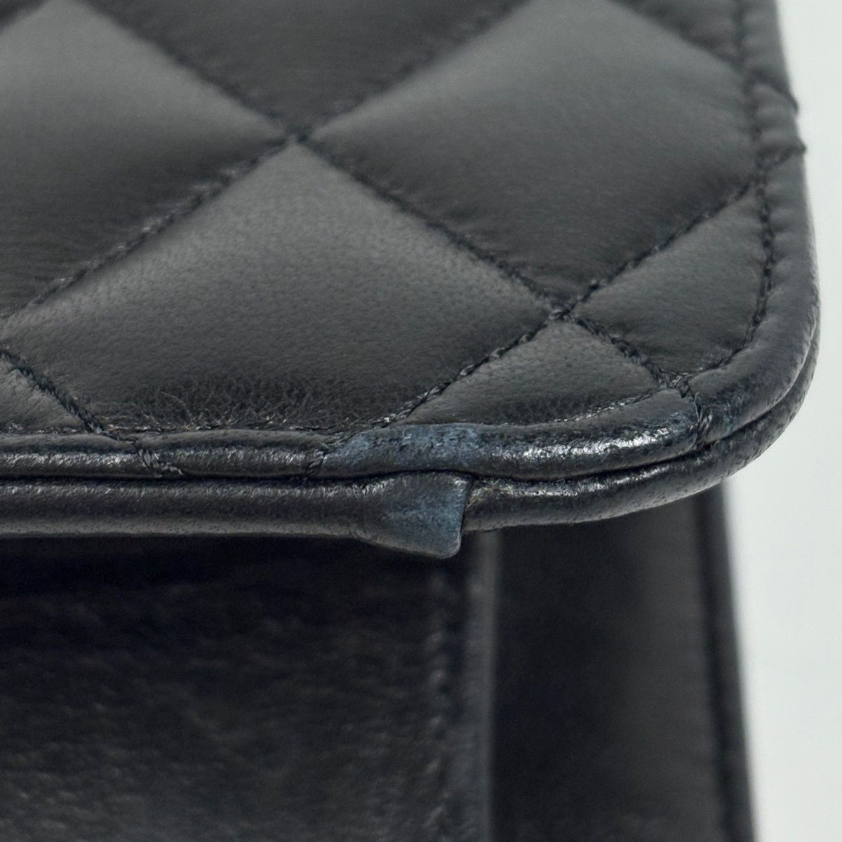 Chanel Quilted Single Flap Chain Shoulder Bag CC Logo Leather Black — view 4