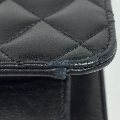 Chanel Quilted Single Flap Chain Shoulder Bag CC Logo Leather Black — view 4