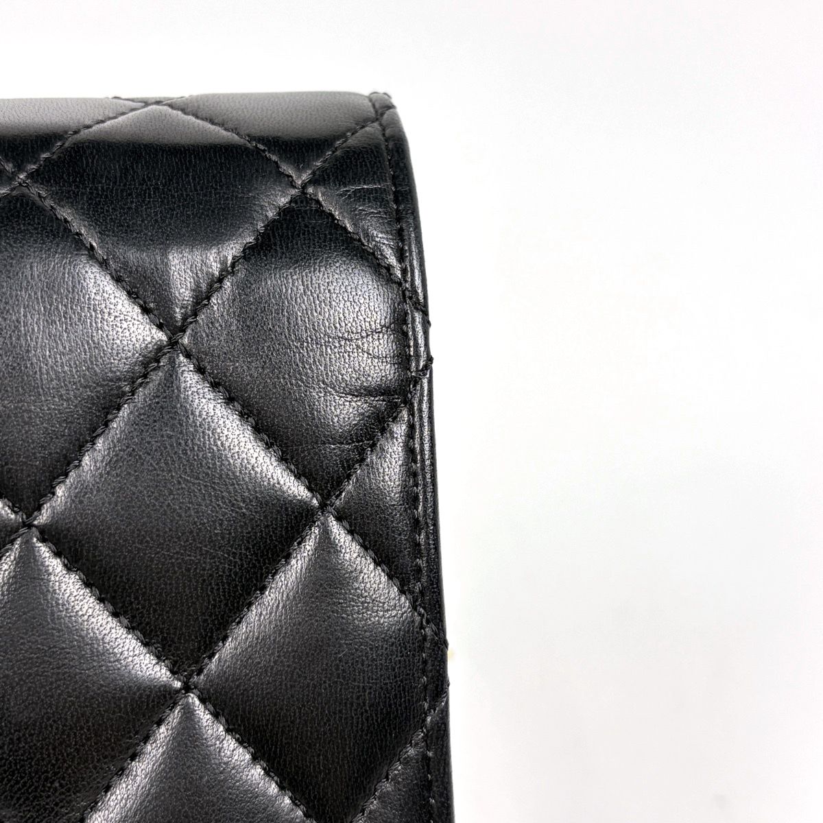 Chanel Quilted Single Flap Chain Shoulder Bag CC Logo Leather Black — view 6