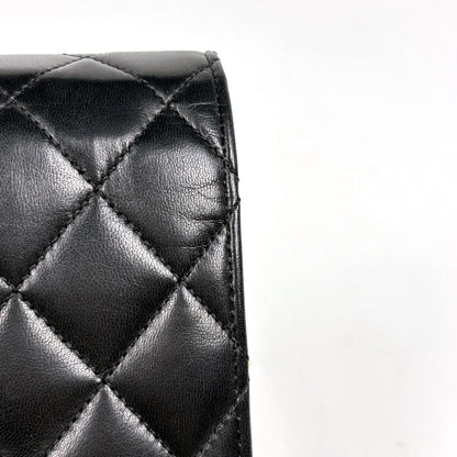 Chanel Quilted Single Flap Chain Shoulder Bag CC Logo Leather Black — view 6