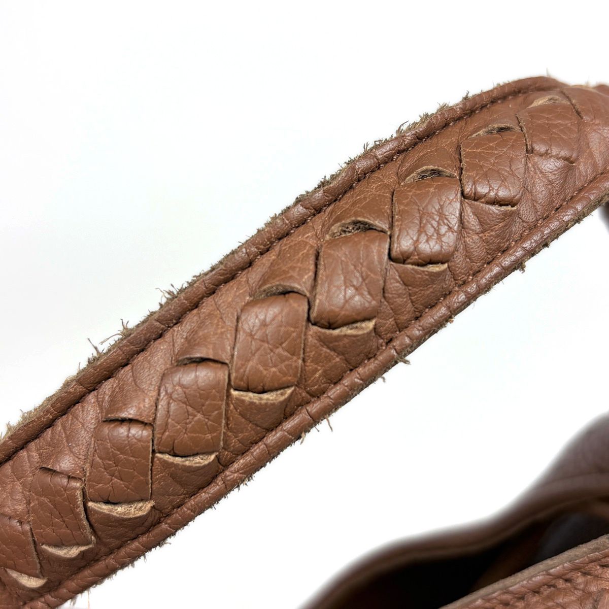 Bottega Veneta Intrecciato Shoulder Bag Perforated Leather Brown — view 4