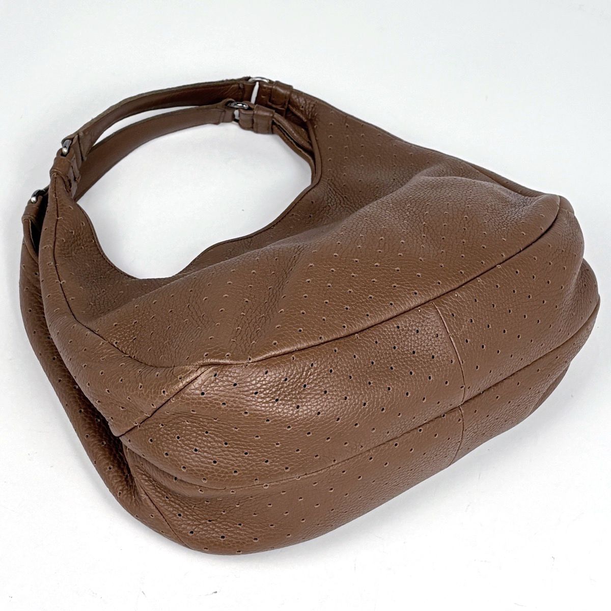 Bottega Veneta Intrecciato Shoulder Bag Perforated Leather Brown — view 2