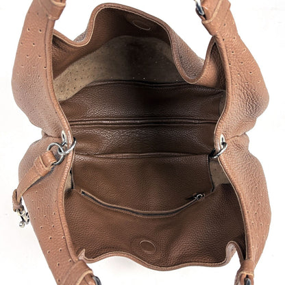 Bottega Veneta Intrecciato Shoulder Bag Perforated Leather Brown — view 7