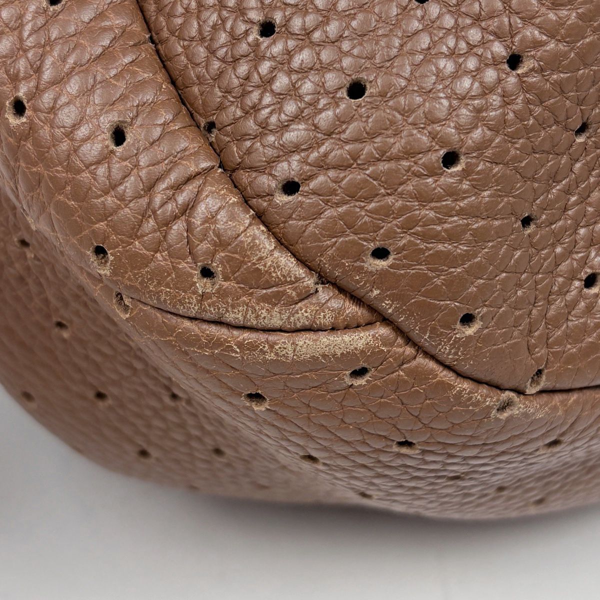 Bottega Veneta Intrecciato Shoulder Bag Perforated Leather Brown — view 3