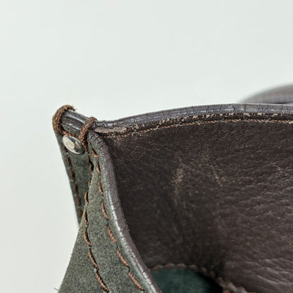 Loewe Anagram Shoulder Bag Suede Green Brown — view 5