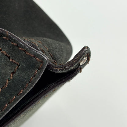 Loewe Anagram Shoulder Bag Suede Green Brown — view 4