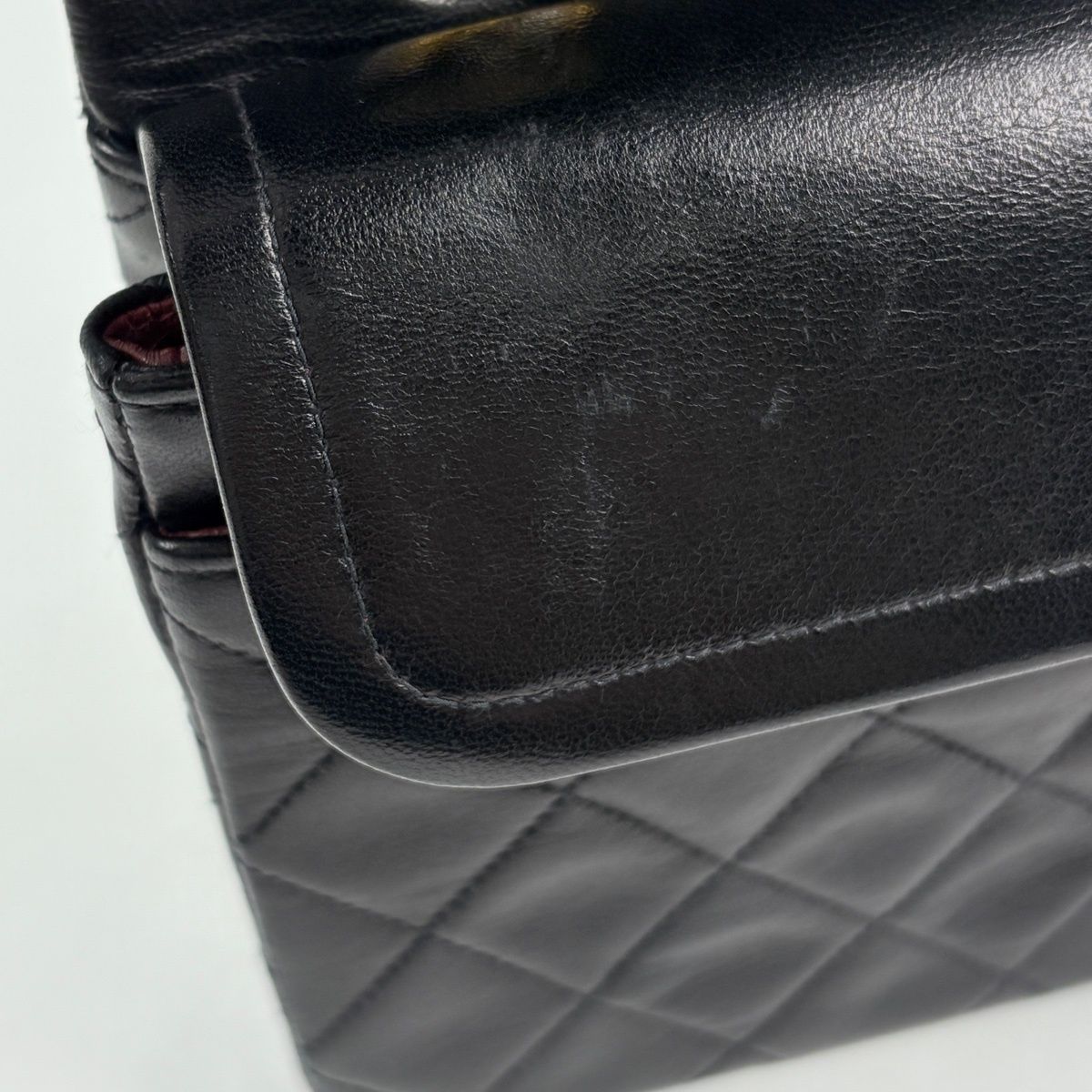 Chanel Quilted Double Flap Chain Shoulder Bag CC Logo Leather Black — view 7