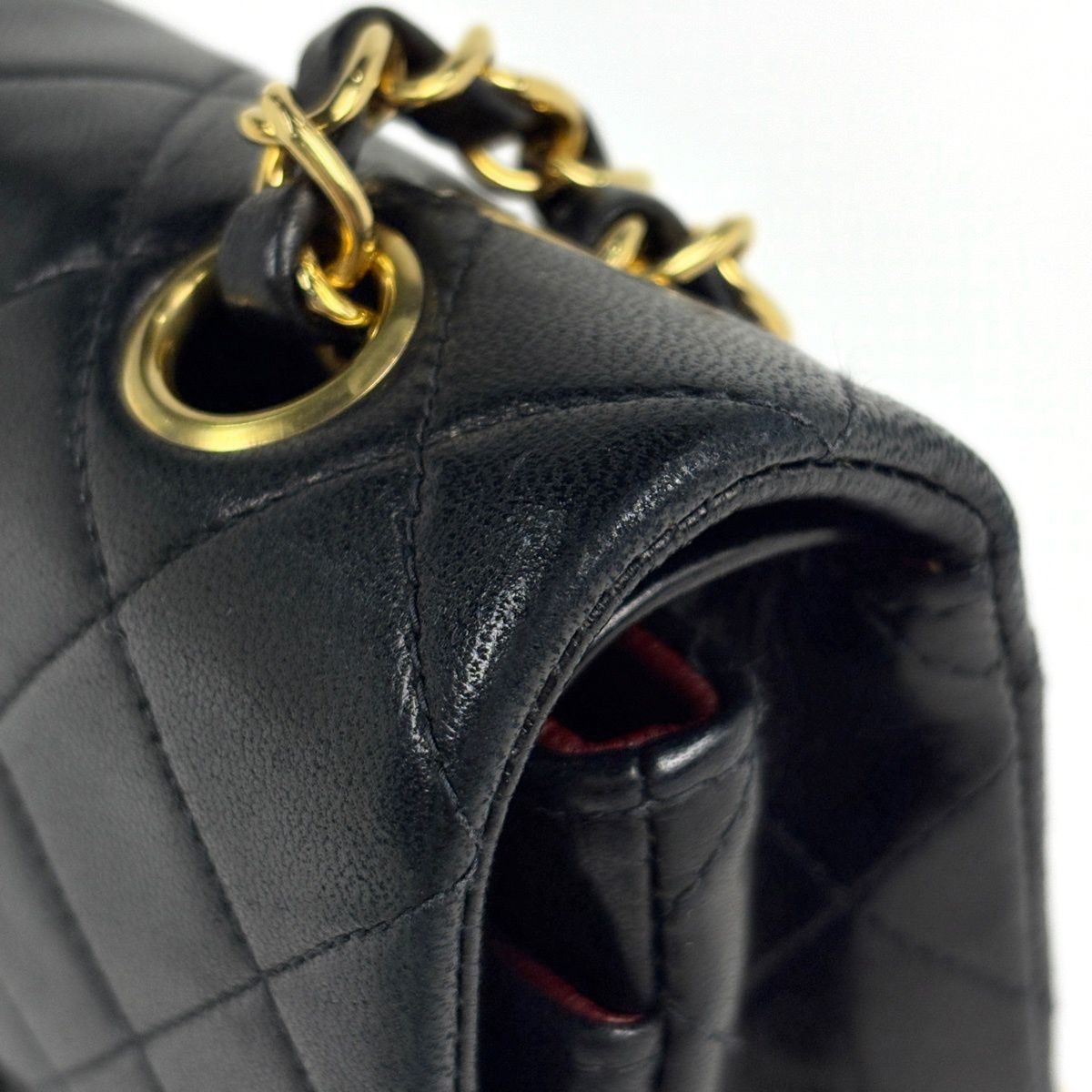 Chanel Quilted Double Flap Chain Shoulder Bag CC Logo Leather Black — view 4