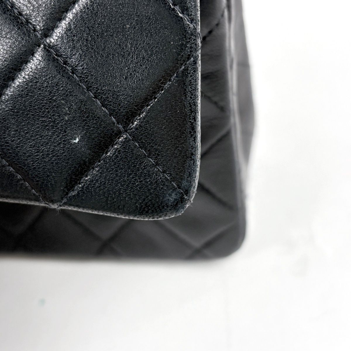 Chanel Quilted Double Flap Chain Shoulder Bag CC Logo Leather Black — view 5