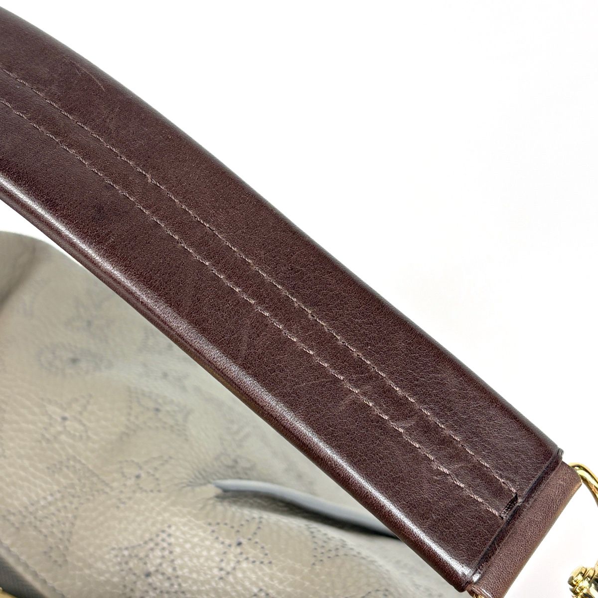 Louis Vuitton Selene MM 2-Way Handle Monogram Mahina Taupe Handbag — view 7