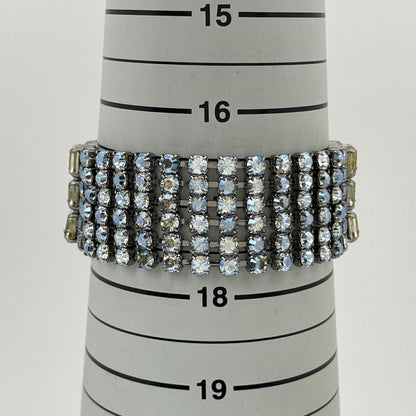 Miu Miu Bracelet Flower Metal Rhinestone Silver — view 4