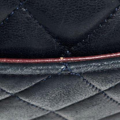 Chanel Shoulder Bag CC Logo Leather Navy — view 5