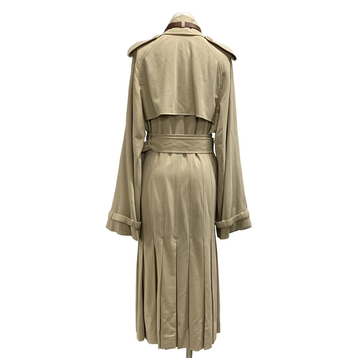 Hermes Trench Coat S Beige Wool 36 — view 2
